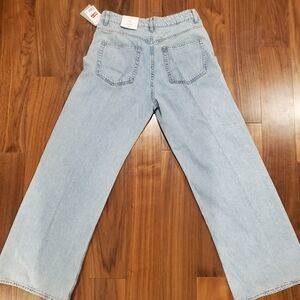 H&M womens wide leg/high waisted light wash jeans